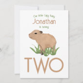 Custom Leuke 2e Verjaardag Capybara Baby Boy Kaart (Voorkant)
