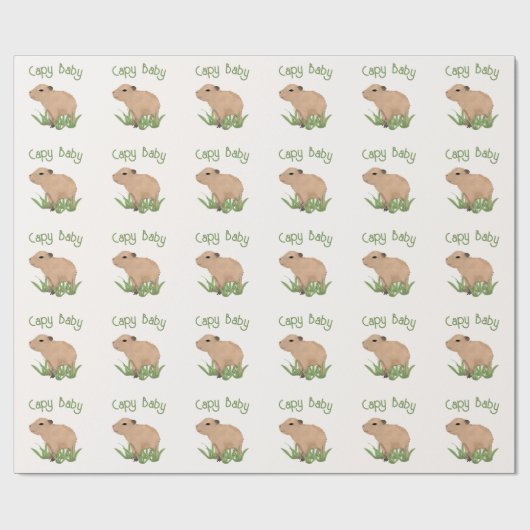 Custom Leuke Capybara Pun Baby Boy Cadeaupapier (Vlak)