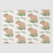 Custom Leuke Capybara Pun Baby Boy Tissuepapier (Voorkant)