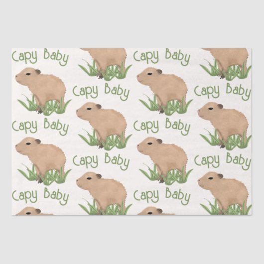 Custom Leuke Capybara Pun Baby Boy Tissuepapier (Voorkant)