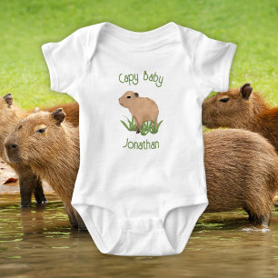 Custom Leuke Capybara Pun Baby Jongen Kinderkamer  Romper