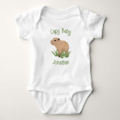 Custom Leuke Capybara Pun Baby Jongen Kinderkamer  Romper (Voorkant)