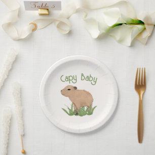 Custom Leuke Capybara Pun Capy Baby Illustratie Papieren Bordje