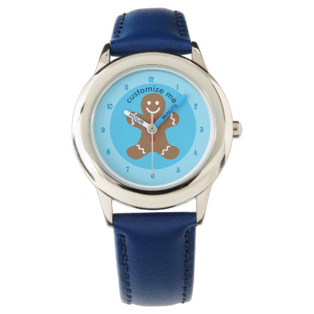 Custom Leuke Gingerbread Man Horloge (Voorkant)