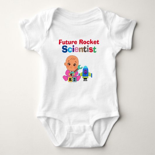 Custom Leuke Grappige Baby Toekomst Rocket Scienti Romper (Voorkant)