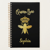 Custom Leuke QUEEN BEE Goud Zwart Niet gedateerd M Planner (Voorkant)