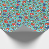 Custom Leuke Uilen Verpakkingspapier, Rood, Blauw, Cadeaupapier (Hoek)