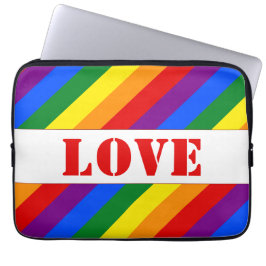 custom LGBTQ+ Rainbow Flag Stripes Pride Month -  Laptop Sleeve