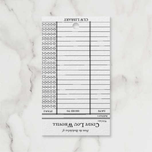 CUSTOM Library Card- Old School Cadeaulabels (Achterkant)