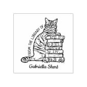 Custom Library Cat Bookplate Rubberstempel (Afrduk)