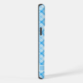 Custom licht donkerblauw lavendel Paarse geruit P iPhone Hoesje (Rechterkant)