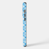 Custom licht donkerblauw lavendel Paarse geruit P iPhone Hoesje (Linkerkant)