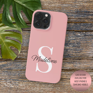 Custom licht stoffig Roos perzik blush roze gekleu iPhone 15 Pro Max Hoesje