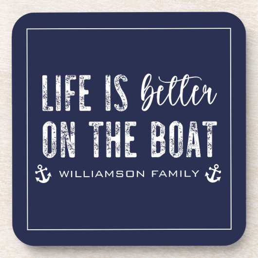 Custom Life is beter op de boot | Bootleven Bier Onderzetter (Voorkant)