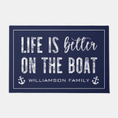 Custom Life is beter op de boot | Bootleven Deurmat (Voorkant)