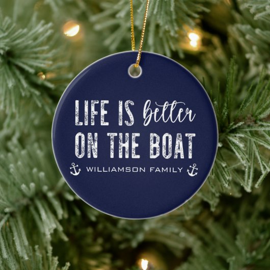 Custom Life is beter op de boot | Bootleven Keramisch Ornament (Boom)