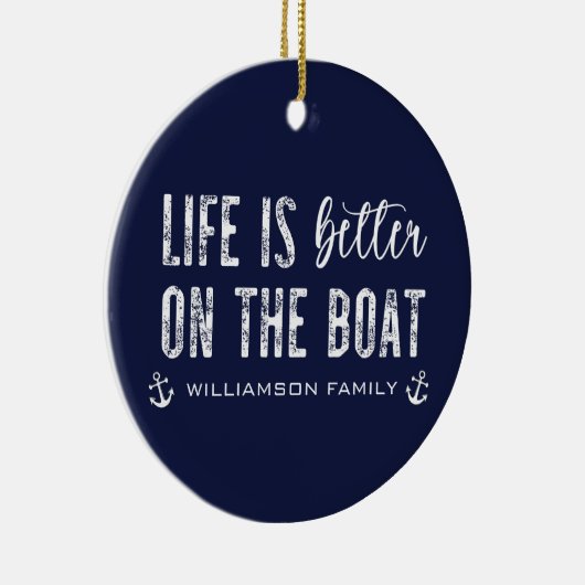 Custom Life is beter op de boot | Bootleven Keramisch Ornament (Rechts)