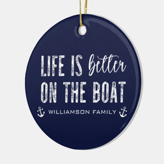 Custom Life is beter op de boot | Bootleven Keramisch Ornament (Links)