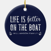 Custom Life is beter op de boot | Bootleven Keramisch Ornament (Achterkant)