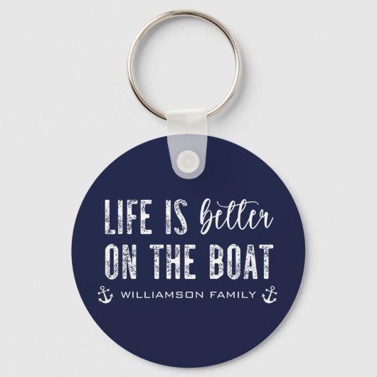Custom Life is beter op de boot | Bootleven Sleutelhanger (Voorkant)