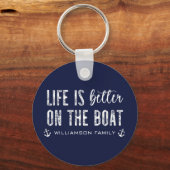 Custom Life is beter op de boot | Bootleven Sleutelhanger (Voorkant)
