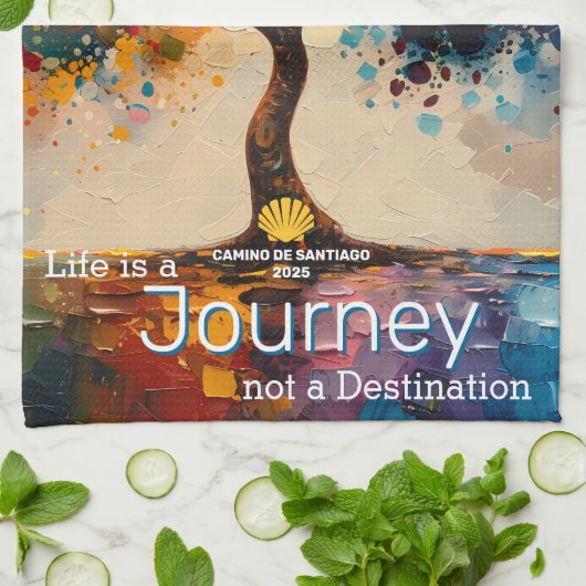 Custom Life is een reis, geen bestemming Theedoek (Gevouwen)