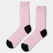 Custom Light Baby Pastel Pink White Polka Dot  Sokken (Links)