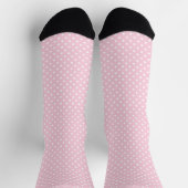 Custom Light Baby Pastel Pink White Polka Dot  Sokken (Top)