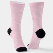 Custom Light Baby Pastel Pink White Polka Dot  Sokken (Gebogen)
