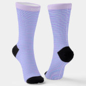 Custom Light Blue Pink Purple Checkered Pattern Sokken (Gebogen)