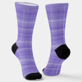 Custom Light Lavender Dark Purple Checkered Sokken (Gebogen)
