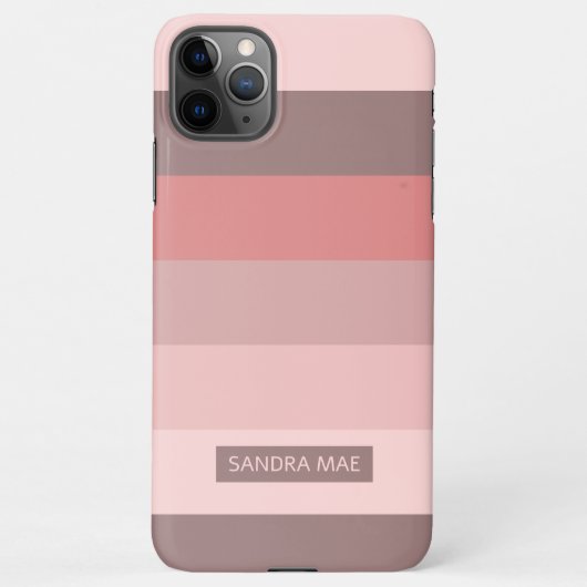 Custom Light Mauve Taupe Blush Roze Art Stripes iPhone Hoesje (Achterkant)