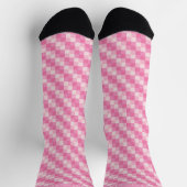 Custom Light Soft Pastel Pink White Checkered Sokken (Top)