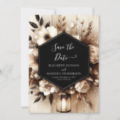 Custom Lights Rustic Wedding Save The Date (Voorkant)