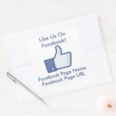 Custom Like ons op Facebook Business Window Vierkante Sticker (Envelop)