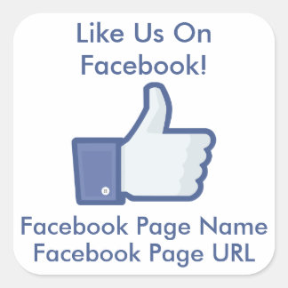 Custom Like ons op Facebook Business Window Vierkante Sticker