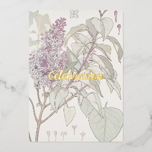 Custom Lila Folie Invitation Kaart