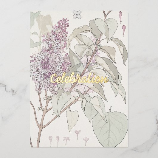 Custom Lila Folie Invitation Kaart (Voorkant)