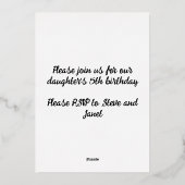 Custom Lila Folie Invitation Kaart (Achterkant)