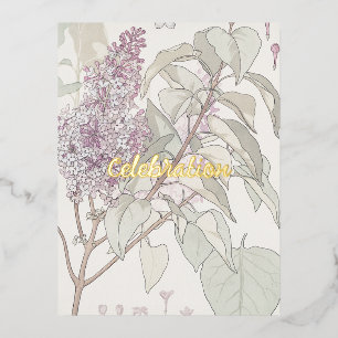 Custom Lila Folie Invitation Kaart