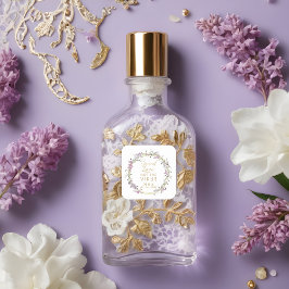 Custom Lilac Garland Wreath Wedding Sanitizer Gel Vierkante Sticker