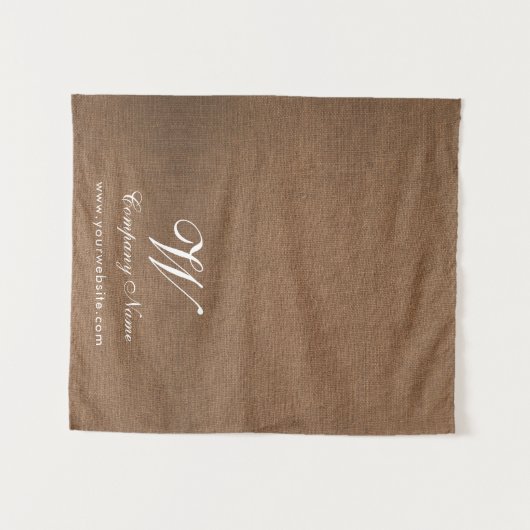 Custom Linen Business Table Runner Banner Script Wandkleed (Voorkant (horizontaal))