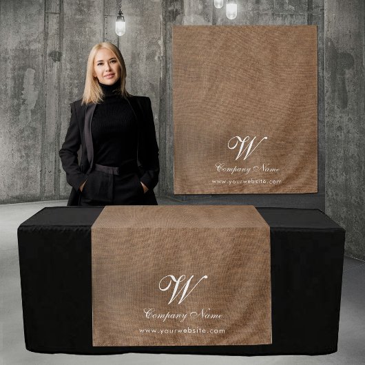 Custom Linen Business Table Runner Banner Script Wandkleed