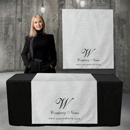Custom Linen Business Table Runner Banner Script Wandkleed