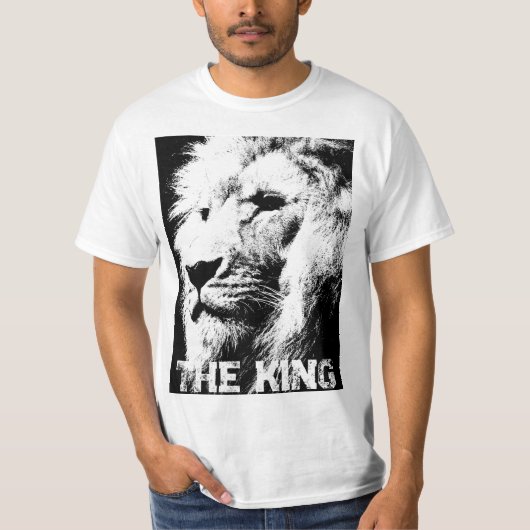 Custom Lion Gezicht Sjabloon Mannen Elegant Modern T-shirt (Voorkant)