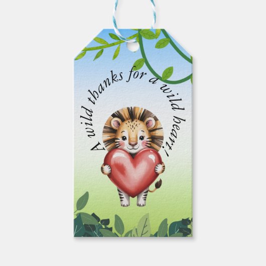 Custom Lion Gift Label – bewerkbare offerte & ontw Cadeaulabel (Voorkant)