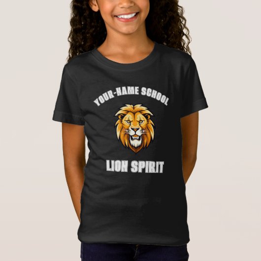 CUSTOM Lion Mascot | Geel goud - School College T-shirt (Voorkant)