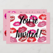 CUSTOM Lipsense Party-uitnodiging + enveloppen Kaart (Voorkant / Achterkant)