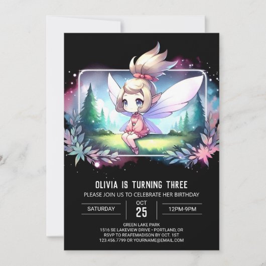 Custom Little Fairy Verjaardag Kaart (Voorkant)
