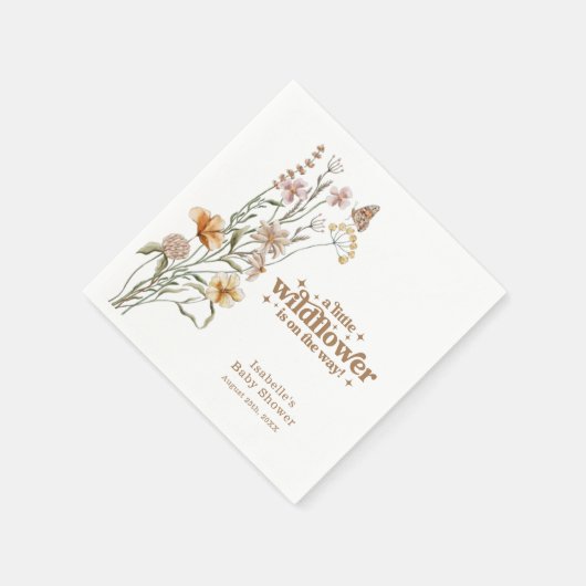 Custom Little Wildflower Meisje Baby shower Papier Servet (Hoek)
